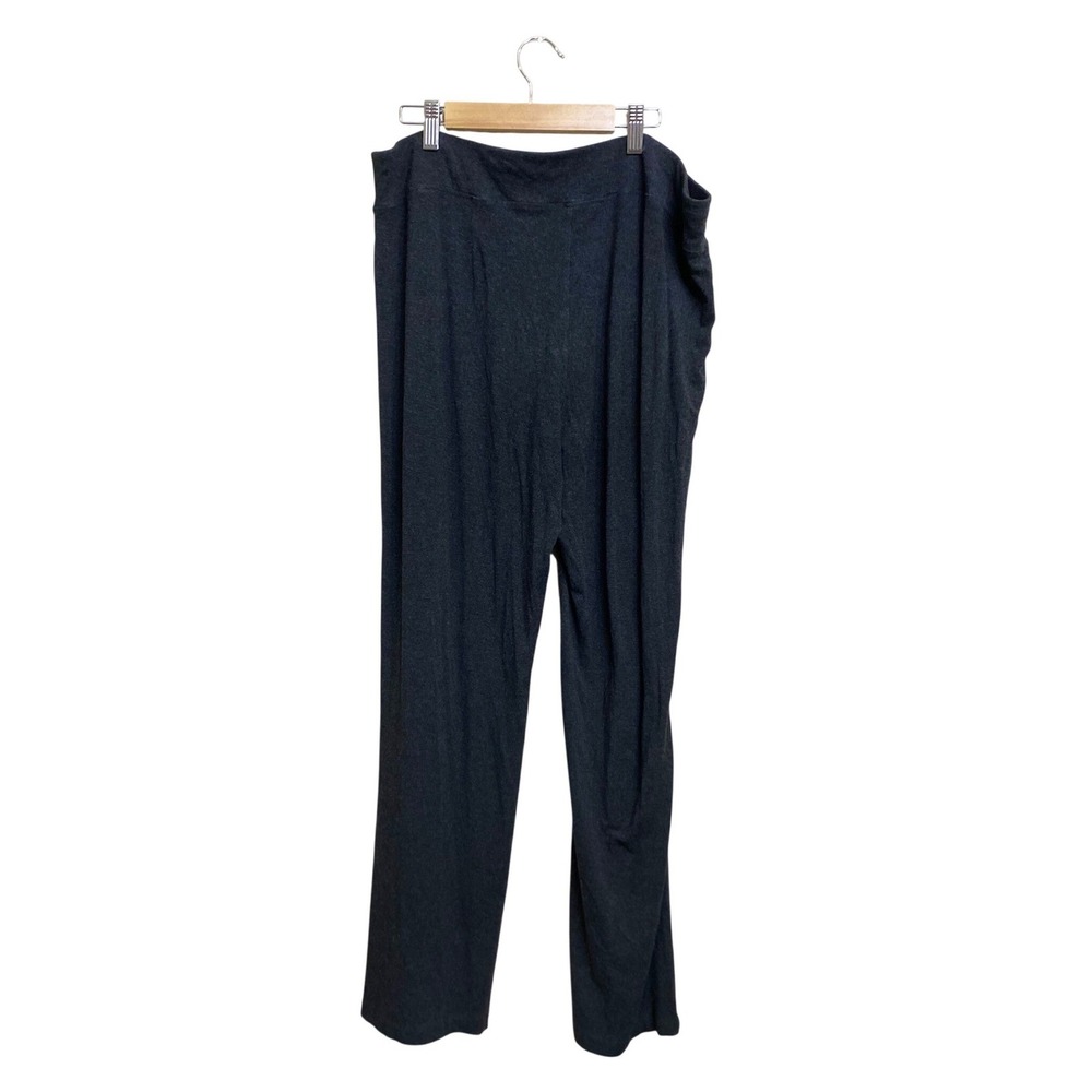 Eileen Fisher Womens Charcoal Grey Jersey Knit Straight Leg‎ Pants Size Large